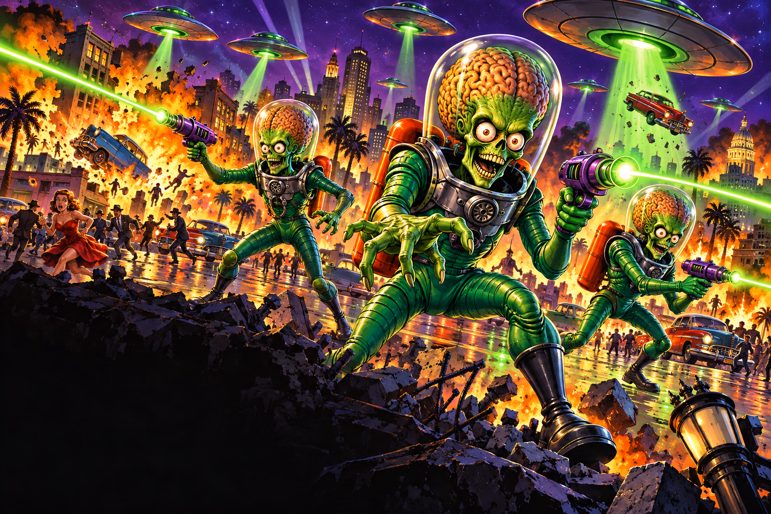 Attack from Mars character illustration