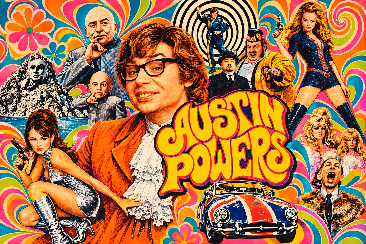 Austin Powers — restyled cabinet backglass