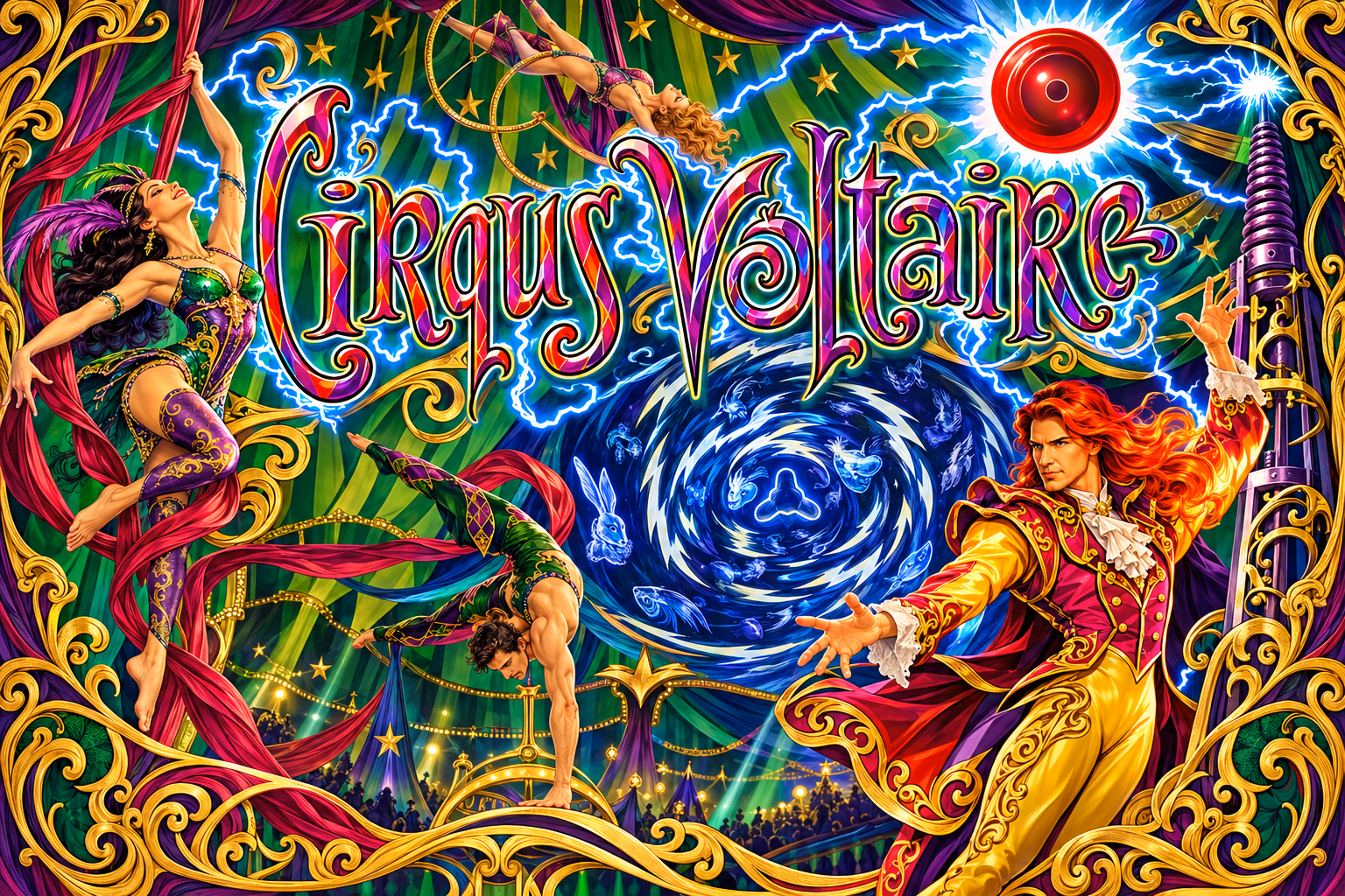 Cirqus Voltaire — restyled cabinet backglass