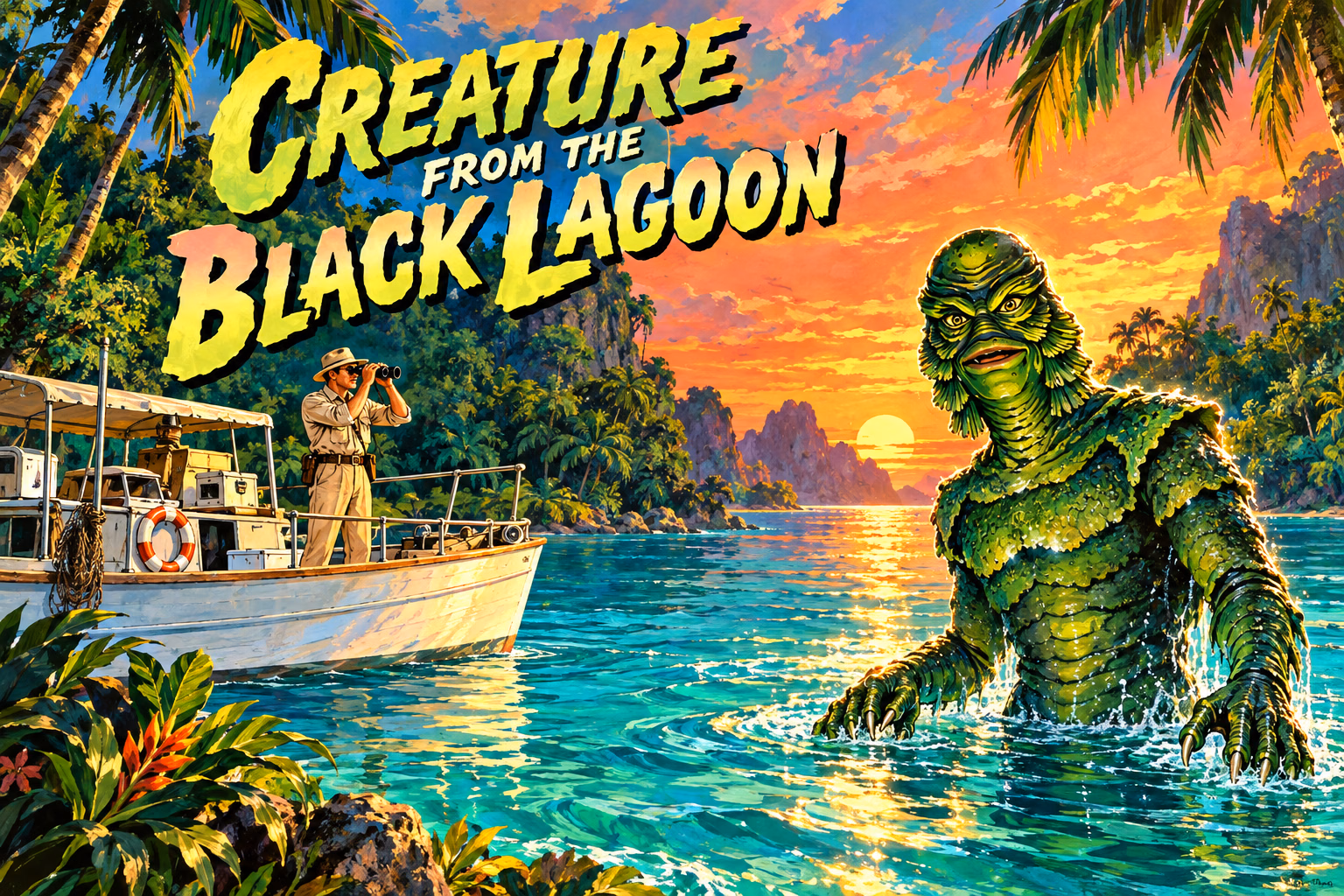 Creature from the Black Lagoon — original cabinet backglass
