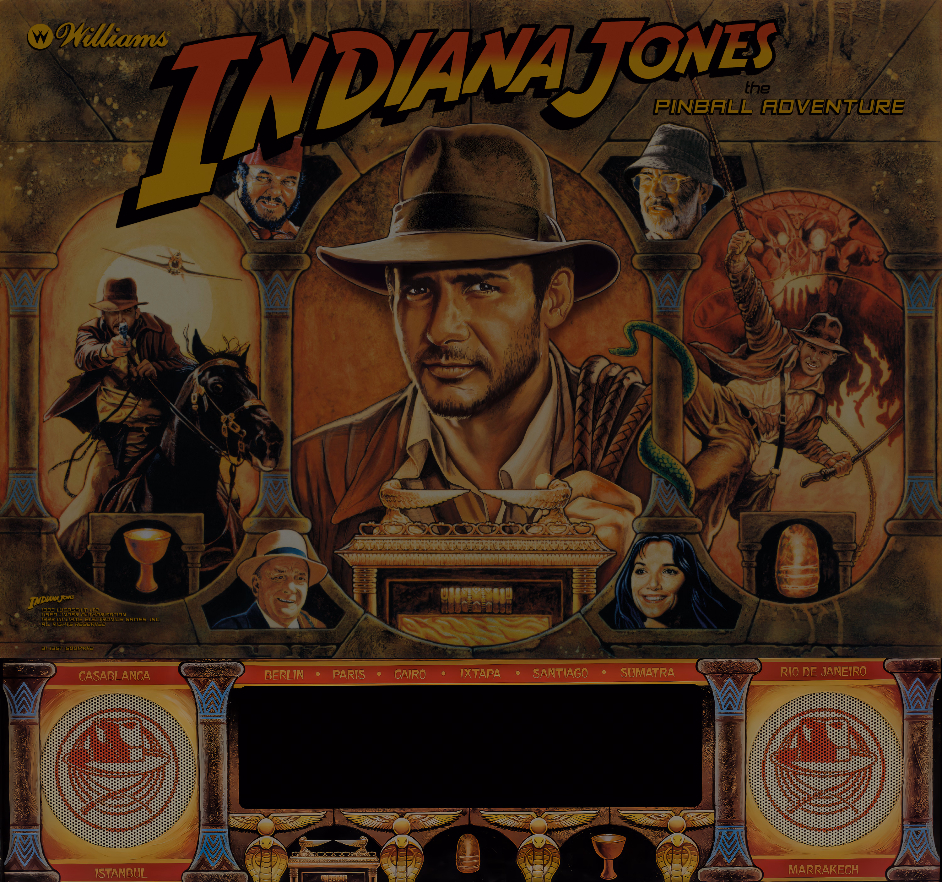 Indiana Jones — original cabinet backglass