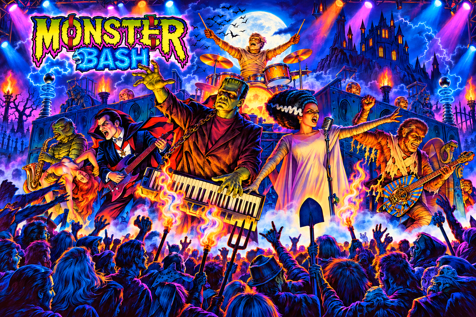 Monster Bash — restyled cabinet backglass