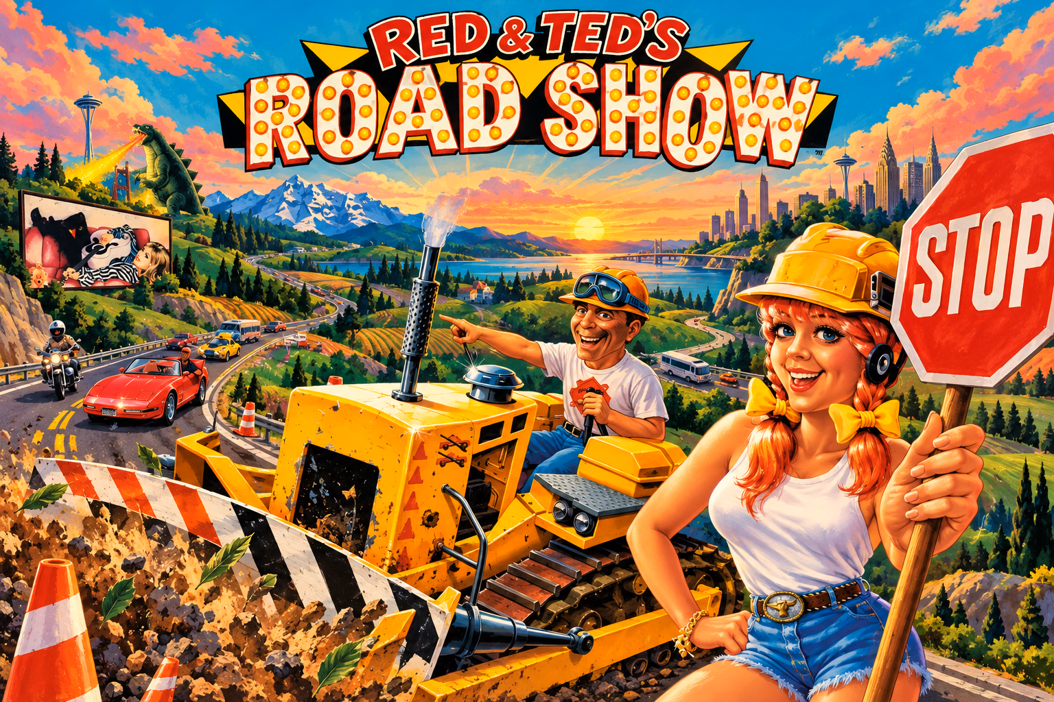Red & Ted's Road Show — restyled cabinet backglass