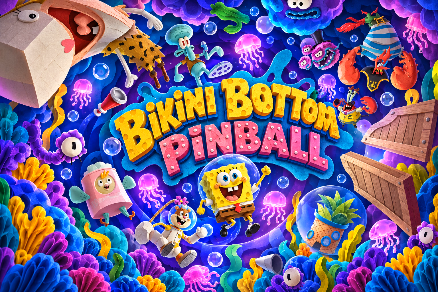SpongeBob Bikini Bottom — restyled cabinet backglass