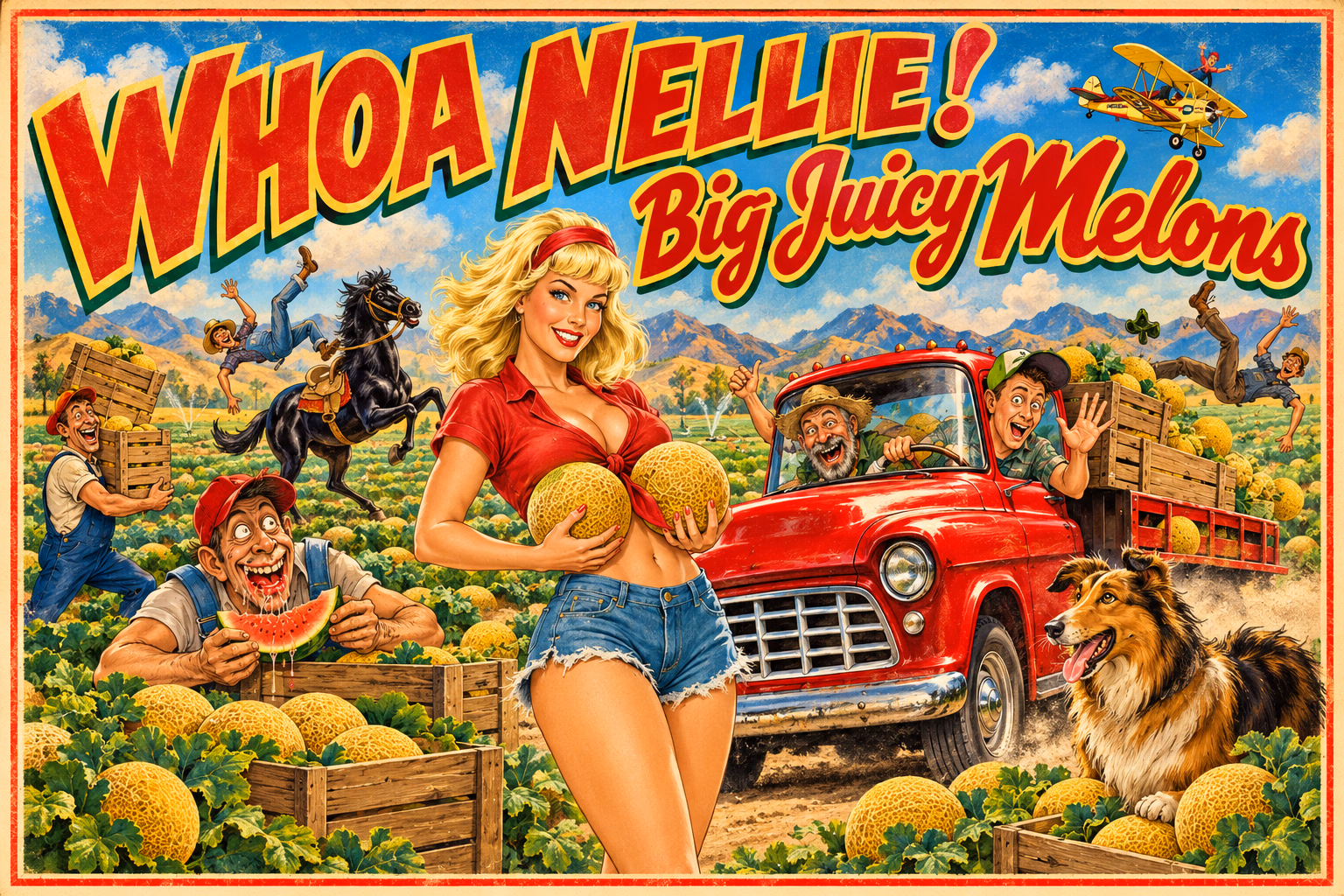 Whoa Nellie! Big Juicy Melons — restyled cabinet backglass