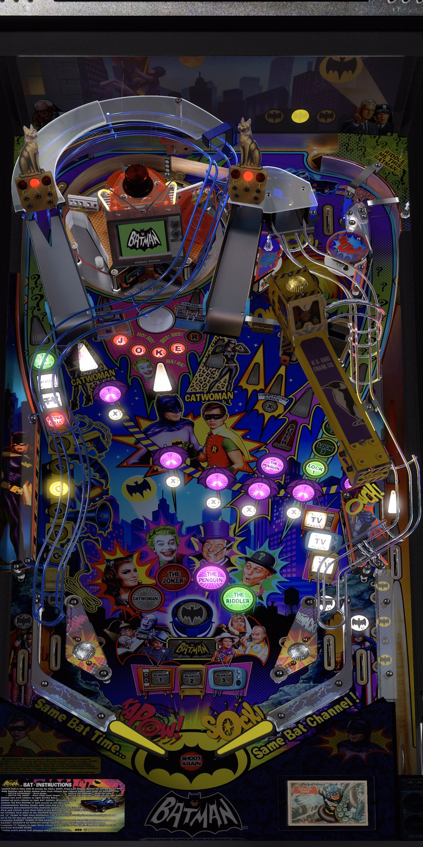 Official Stern Batman ’66 Premium playfield reference