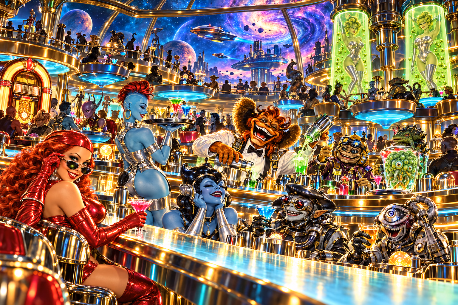 The alien patrons and performers of Big Bang Bar