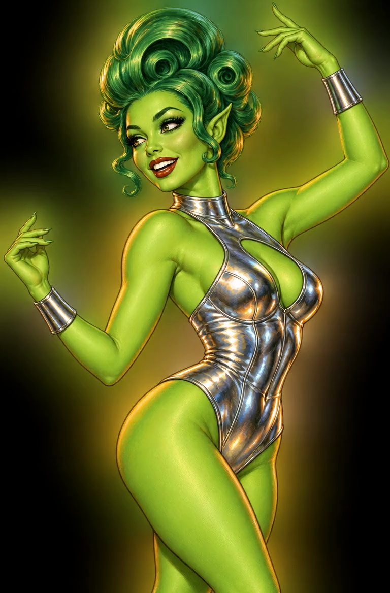 Animated alien bar character