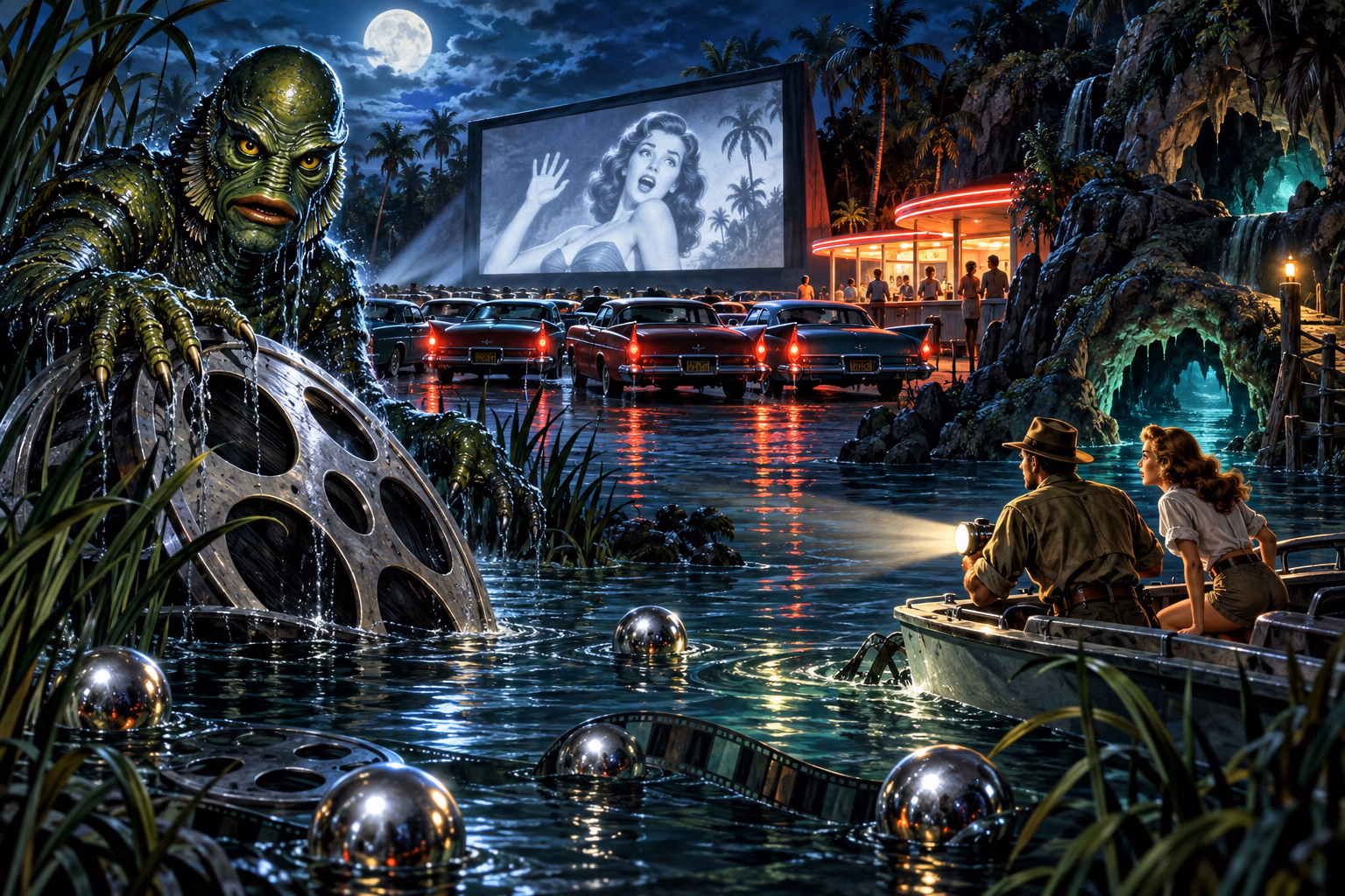 Creature from the Black Lagoon illustrated cabinet field guide hero