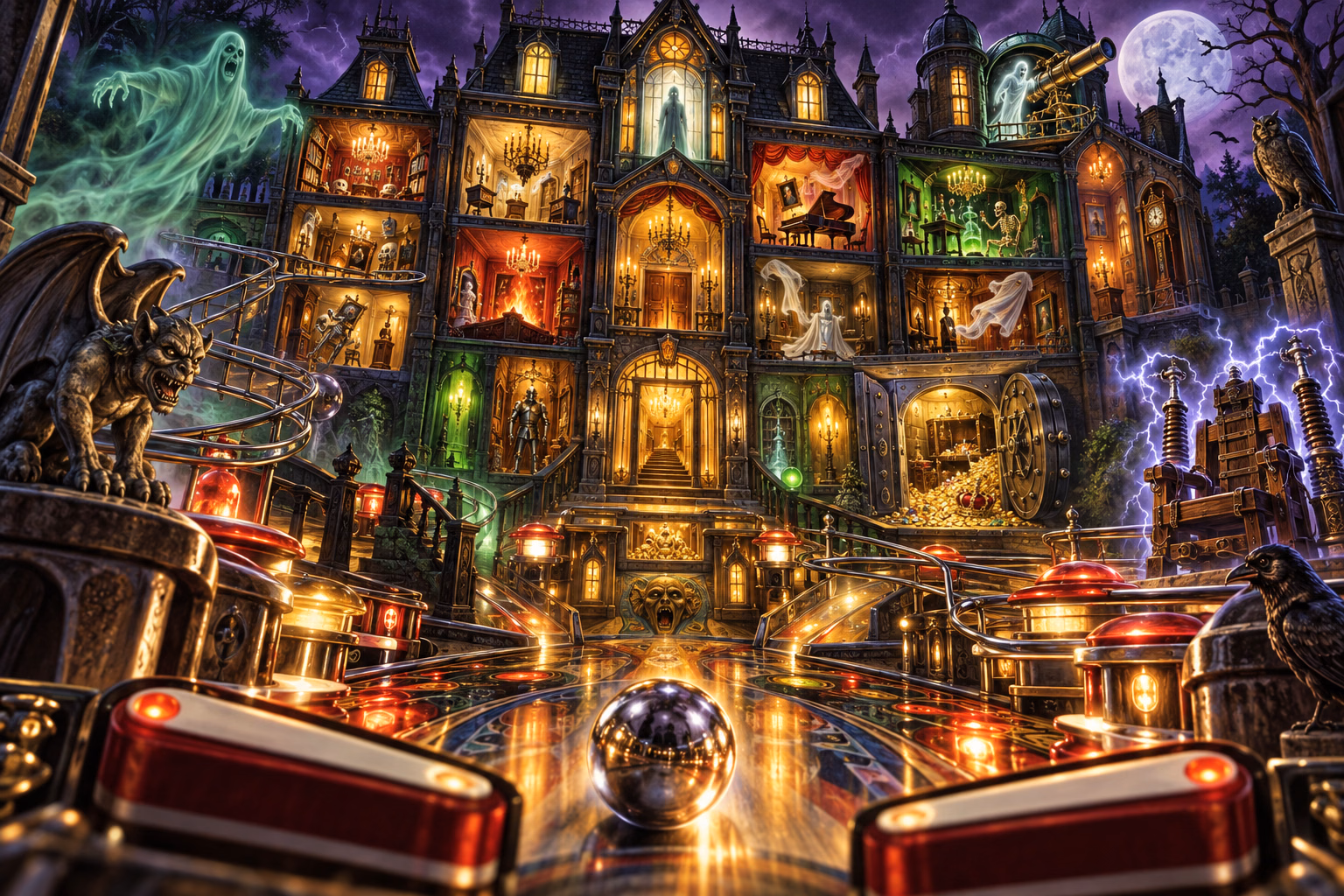Tour the Mansion progression: Twelve collected rooms relight the chair for the Tour, where every room plays again.