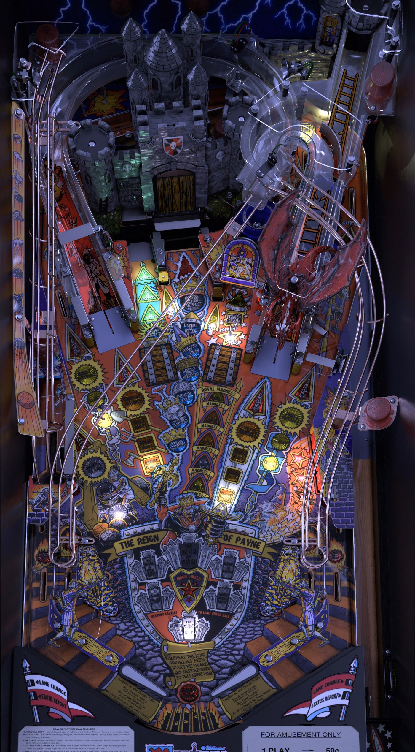 Medieval Madness physical playfield