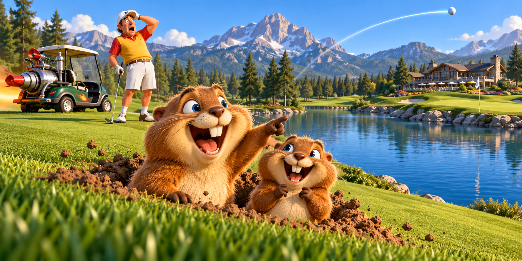 Bud and Buzz preparing another golf-course ambush