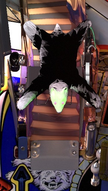 Bear Kick ramp close-up from the installed The Addams Family playfield