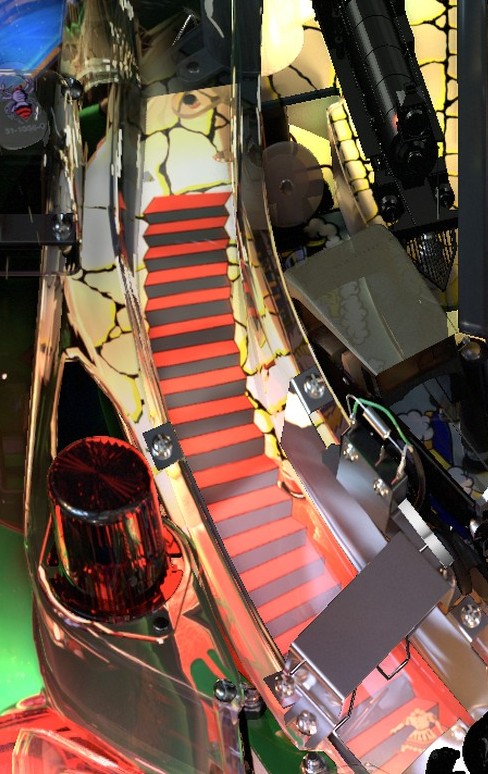 Million Plus ramp close-up from the installed The Addams Family playfield