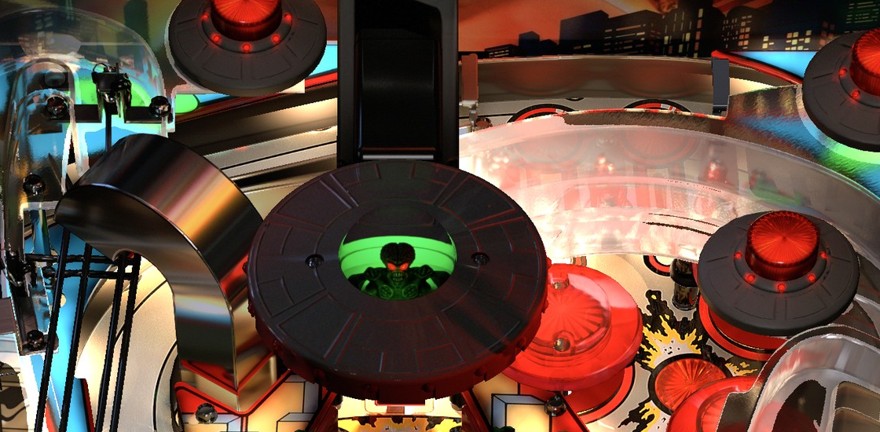 Top lanes and bumpers on the installed table