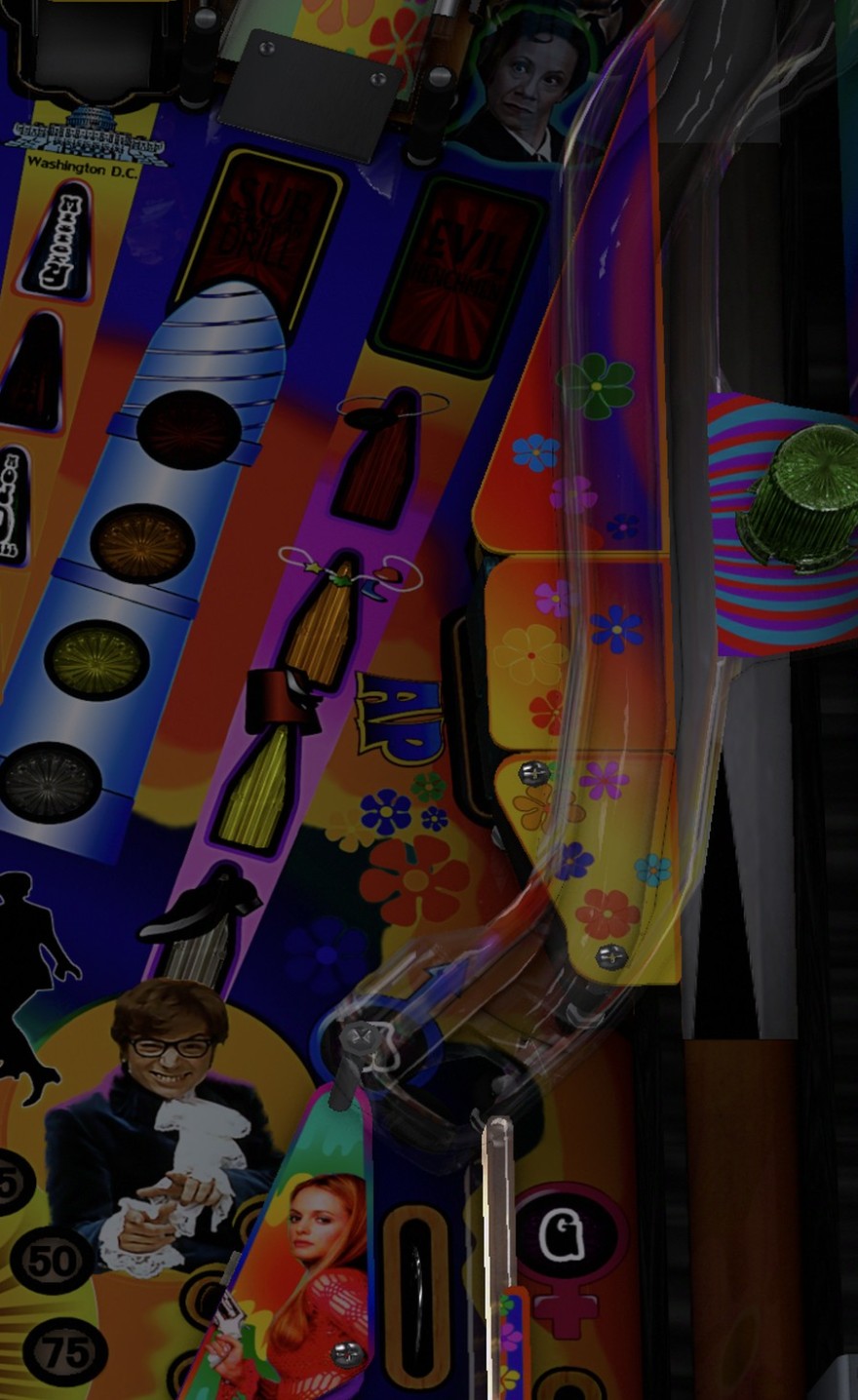 Right-side A-P position and nearby inserts. The target faces are obscured beneath the return plastics.