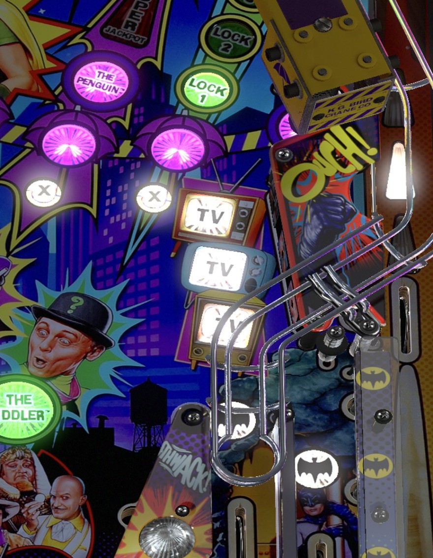 Right-side TV inserts and surrounding hardware. These three pictures are lamps; the standing target faces are obscured.