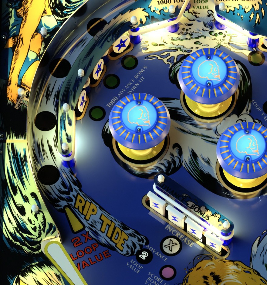 Sea Witch reference: upper standup and spinner region used to compare the Beatles 007 layout.