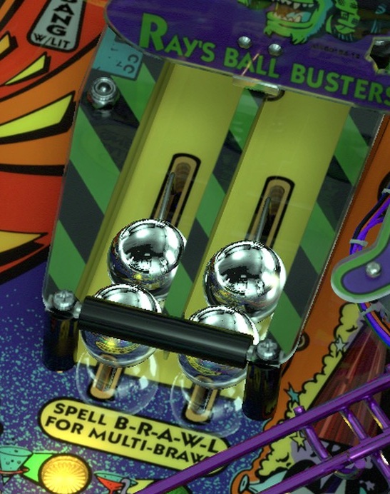 Captive Balls on the installed playfield