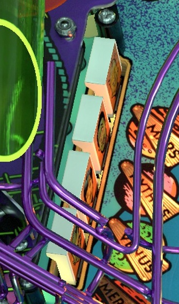 Left Drop Bank on the installed playfield