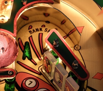 Bank Shot on the cabinet playfield
