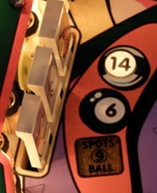Left Drop Bank on the cabinet playfield
