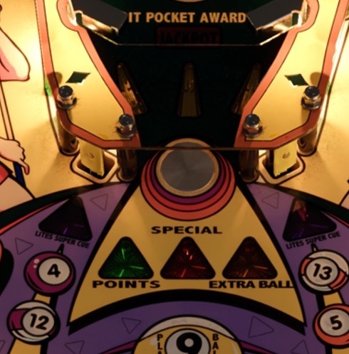 Center Standups on the cabinet playfield