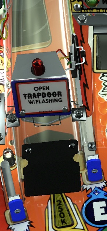 Center ramp close-up from the installed FunHouse playfield
