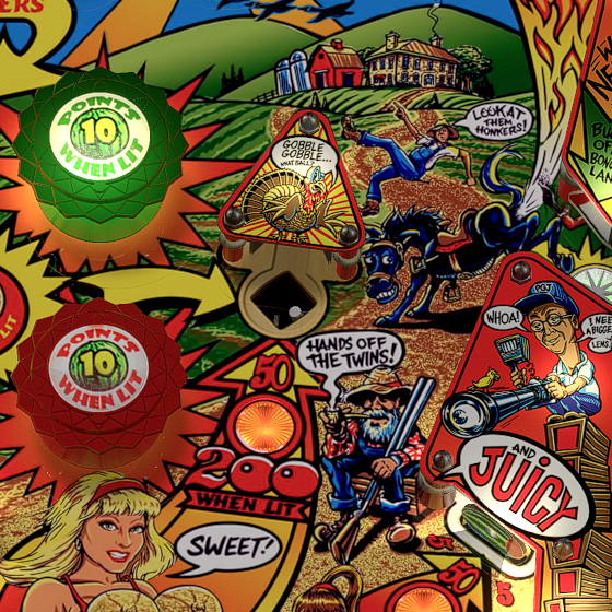 Black turkey saucer opening above the middle of the playfield