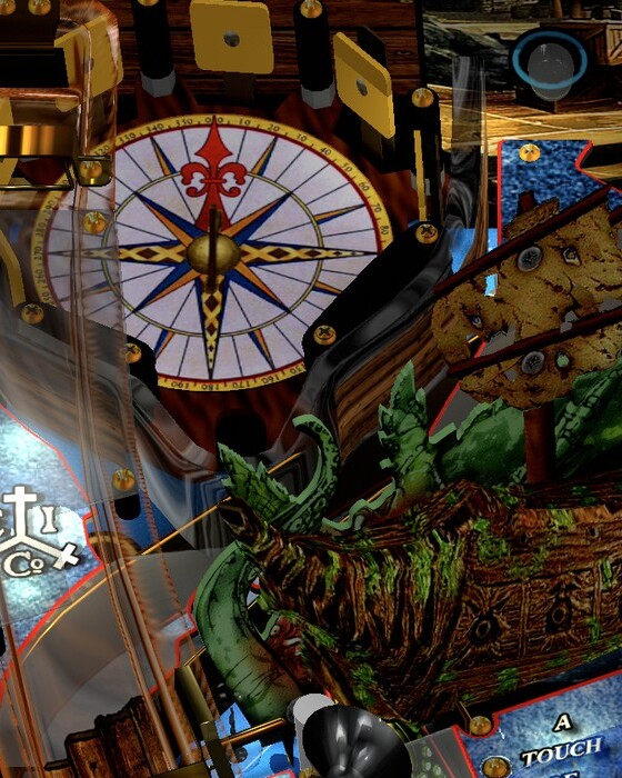 Ship lane and pirate ship on the installed playfield