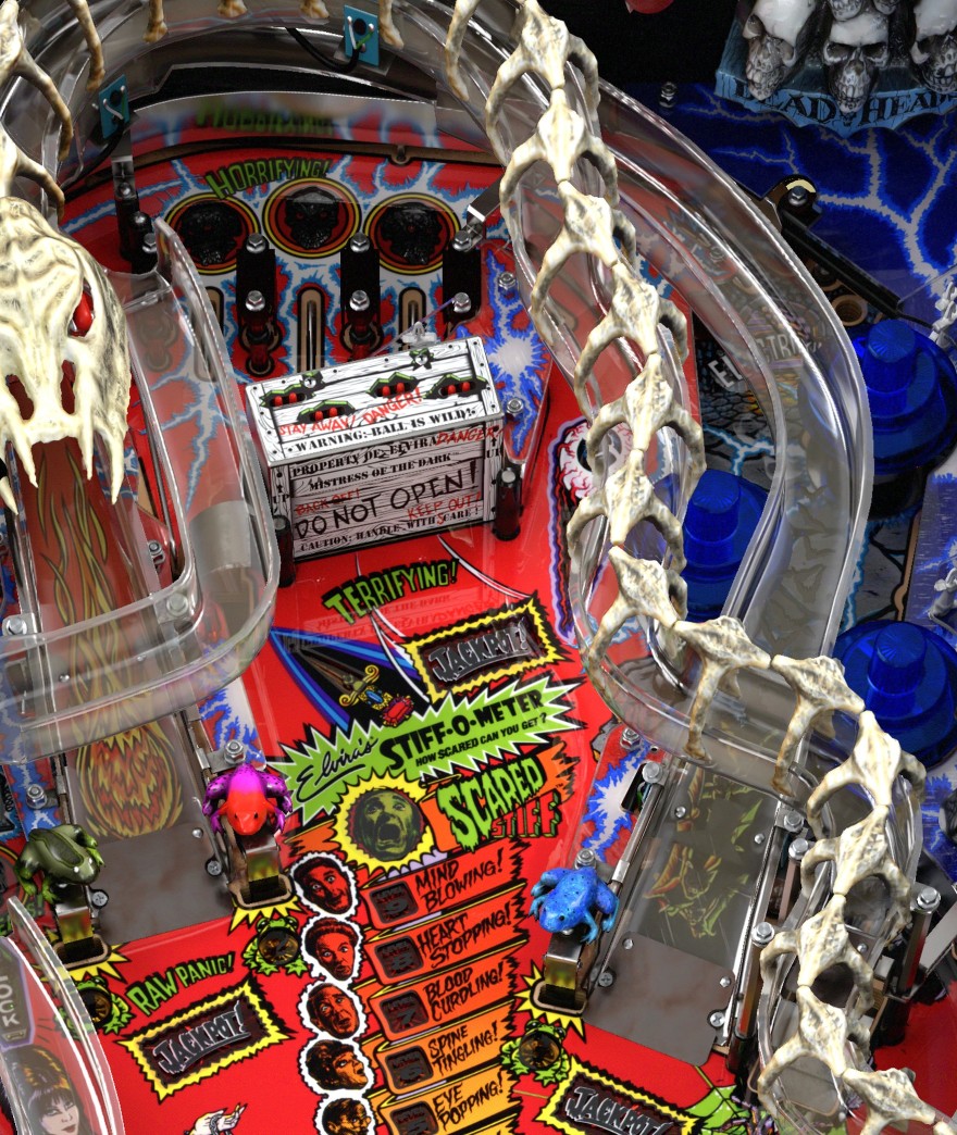 The three top lanes, the crate and the bumpers at the upper right