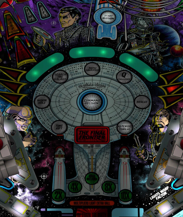 Enterprise mission wheel and Command Decision target