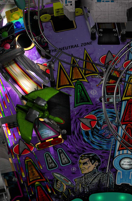 Left ramp on the installed playfield