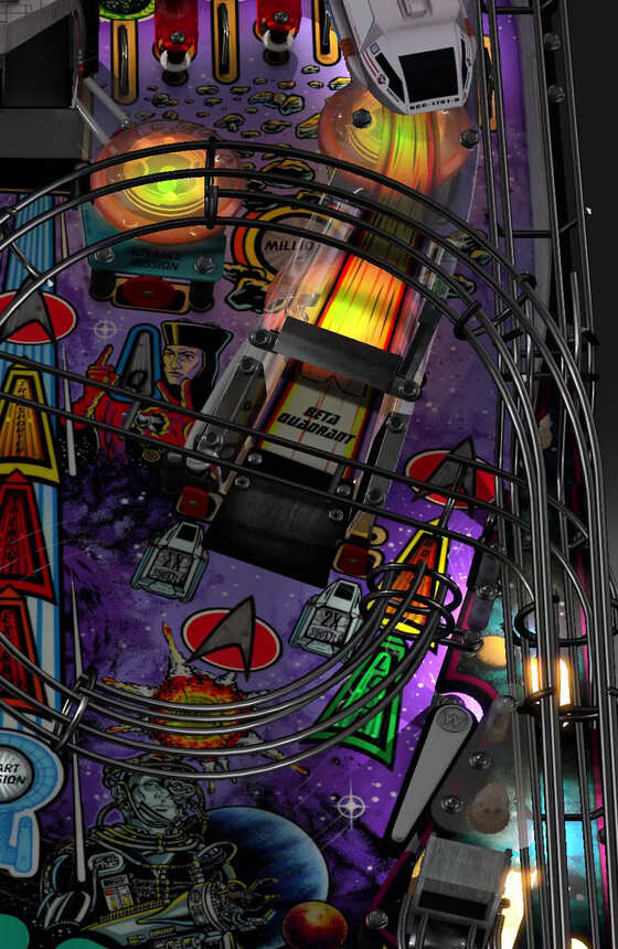 Right ramp and right cannon on the installed playfield