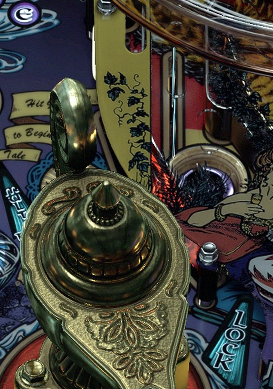 Right-side target-bank region above the lamp; wireforms obscure the target faces.