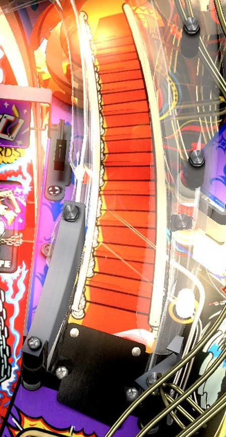 Right staircase ramp close-up from the installed Theatre of Magic playfield