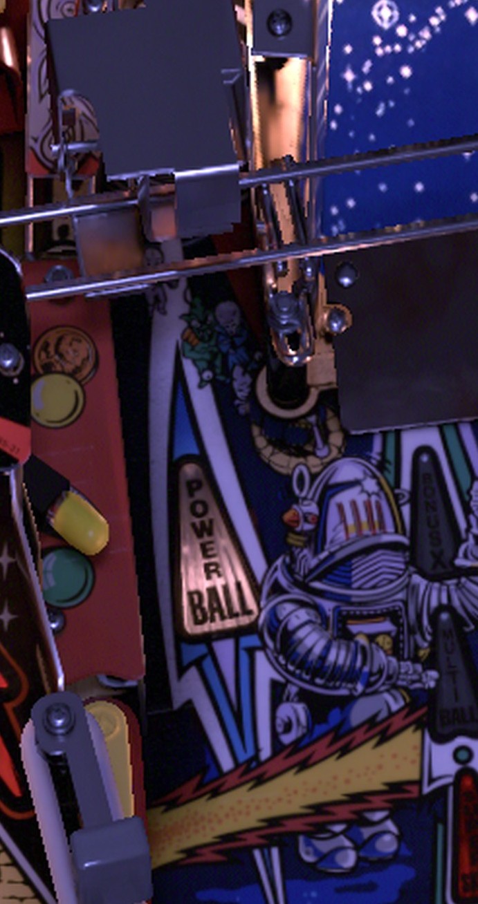The short Left Orbit lane at the top left, just above the small upper-left flipper, on the installed Twilight Zone playfield