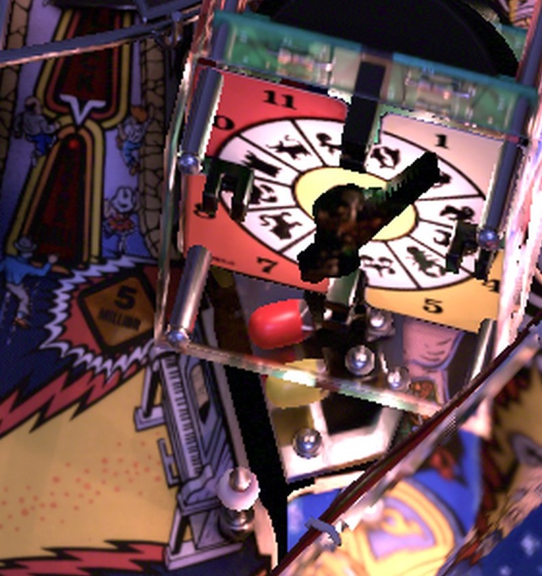 The narrow Lock Lane in the upper right, above the Player Piano and right of the Right Ramp, on the installed Twilight Zone playfield