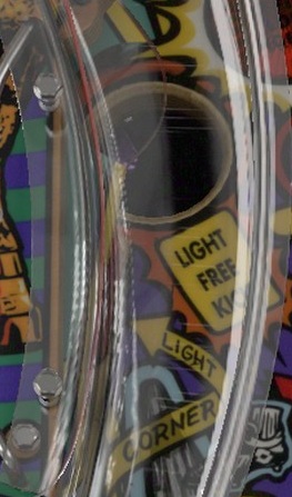 Corner Kickback on the installed playfield