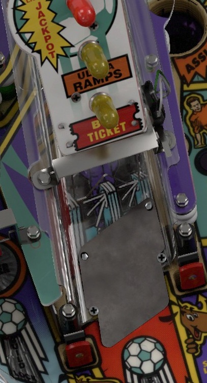 Left Ramp on the installed playfield