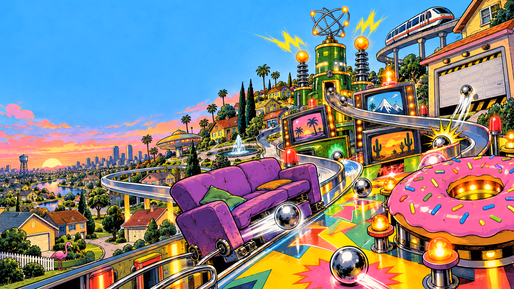 Thematic illustration for The Simpsons Pinball Party