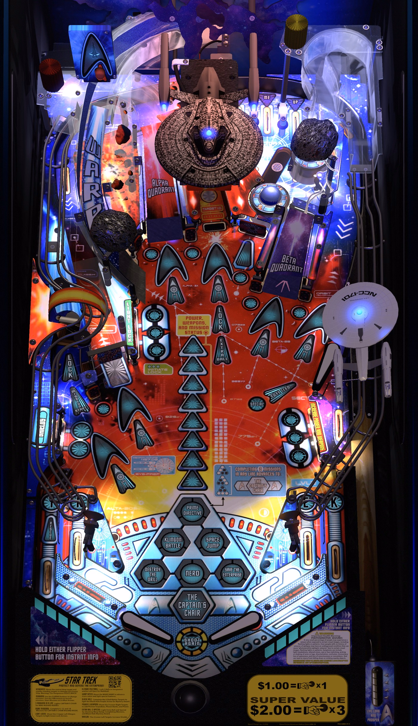 Installed Stern Star Trek LE v1.09 playfield