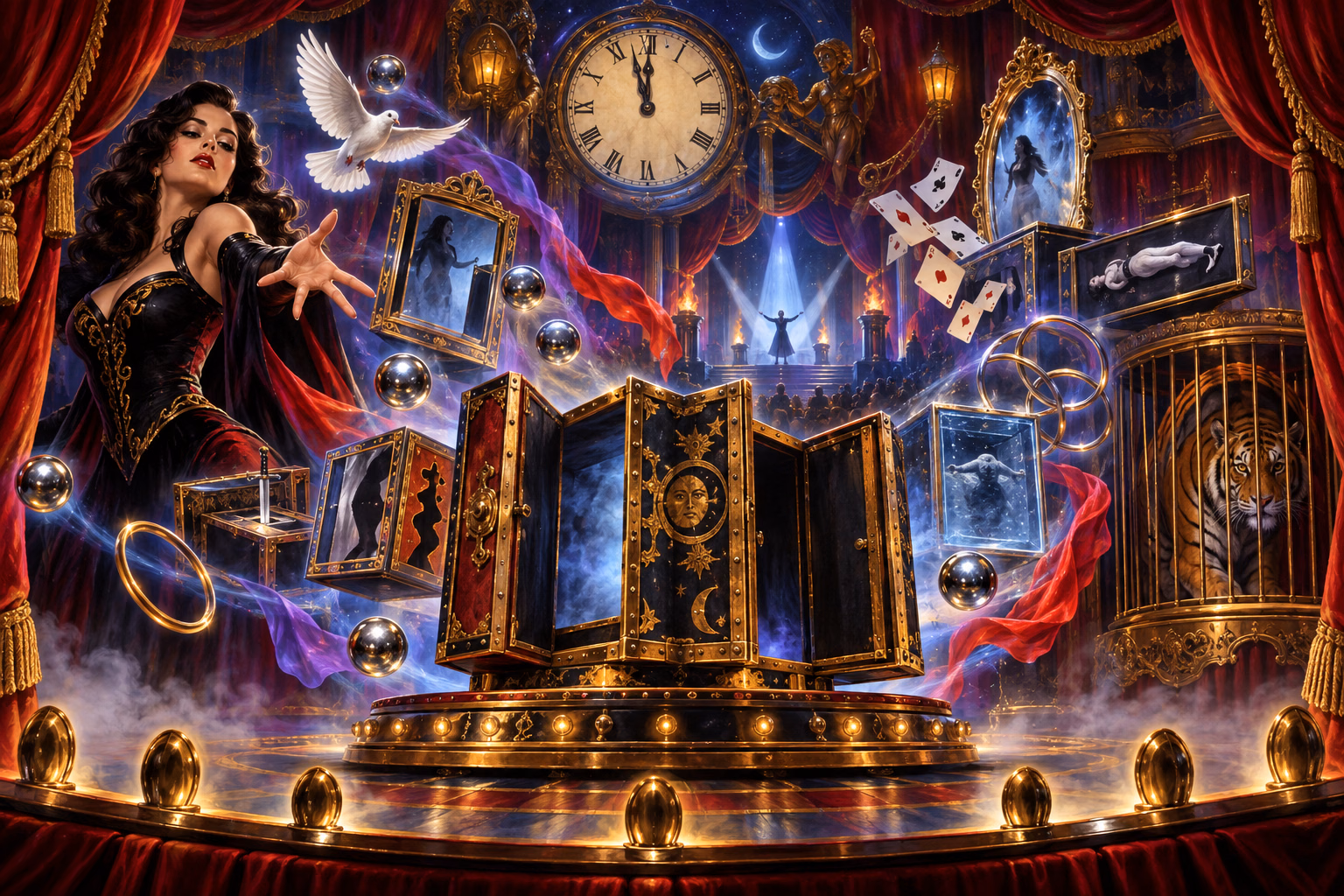 Theatre of Magic illustrated cabinet field guide hero